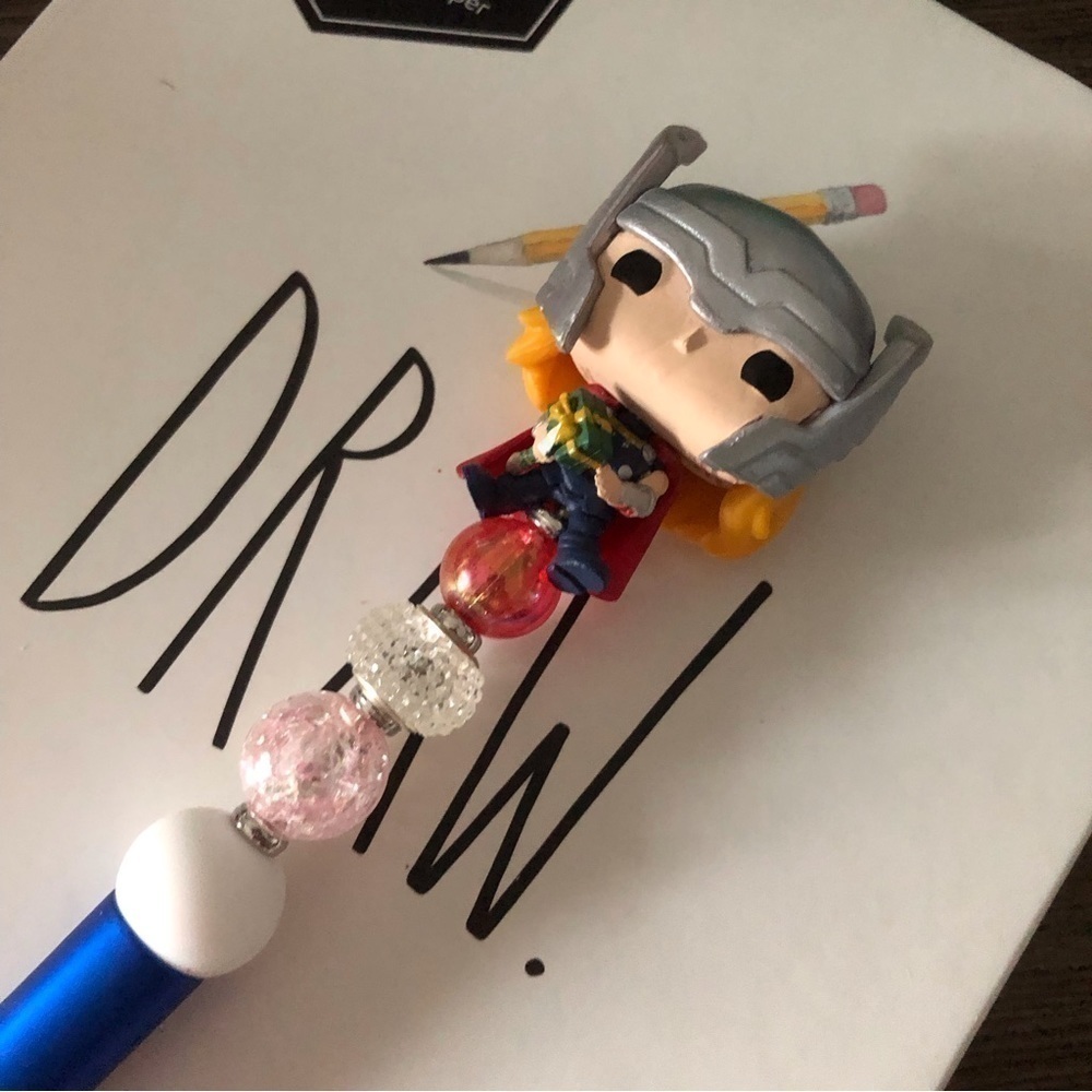 Marvel handmade beaded pen: Thor